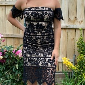 Express off the shoulder lace dress